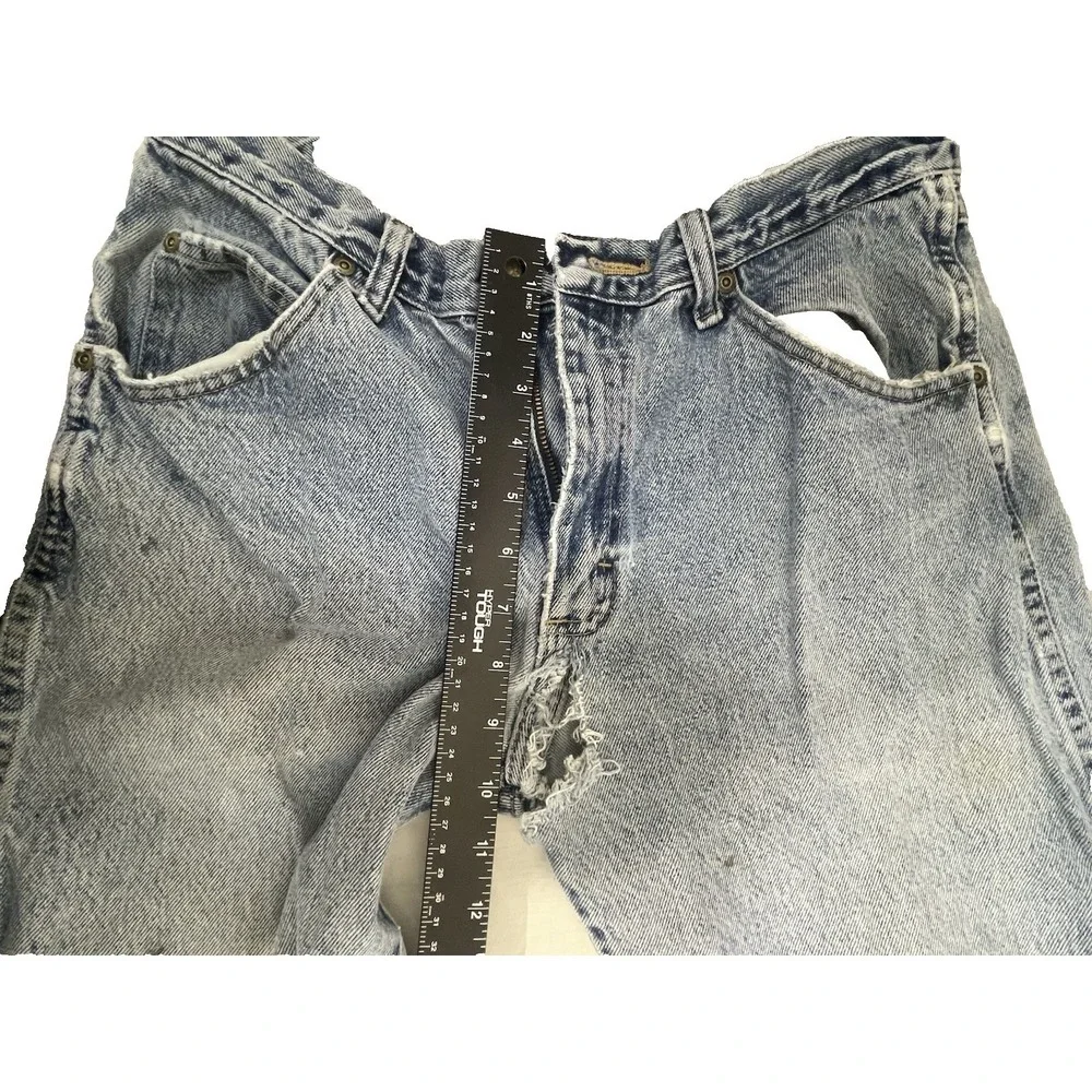 Vtg Wrangler Jeans 32x32‎ Blue Wash Denim Thrashed Distressed Ripped Grunge Work